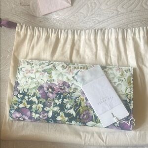 Floral travel wallet with Purple and Green Design